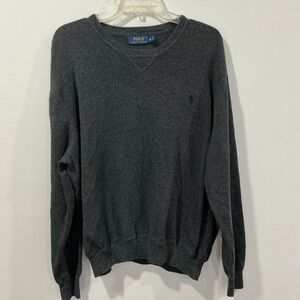 Polo Ralph Lauren Gray Crewneck Sweater Adult Men's XL Cotton Pony Logo Preppy